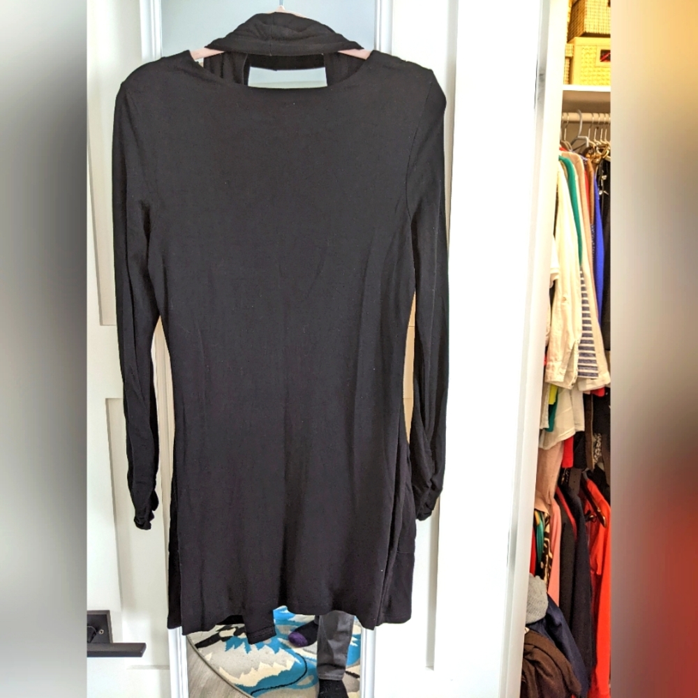 FreshFX tunic with ruched sleeve. Metallic details on front. Great with leggings